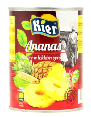 Ananas plastry 565g Kier