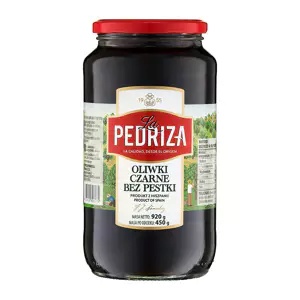 Oliwki czarne b/p 450g słoik 920g Pedriza