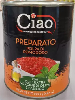 Pomidory Polpa drobno krojone z oliwą i bazylią 3kg Ciao