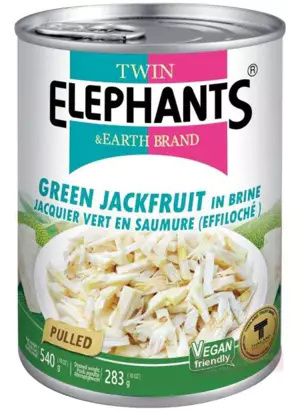 Jackfruit zielony krojony (pulled) w zalewie 540g Twin Elephants Jackfruit zielony krojony (pulled) w zalewie 540g Twin Elephants