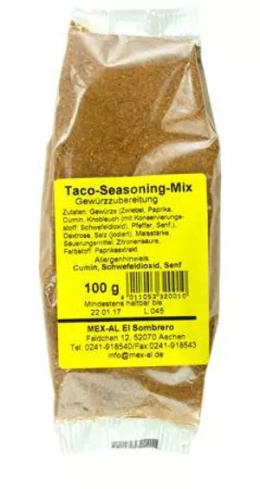 Taco Seasoning mix 100g Taco Beef Mex-Al