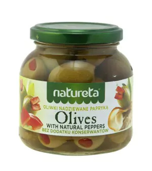 Oliwki nadziewane papryką 290g Natureta