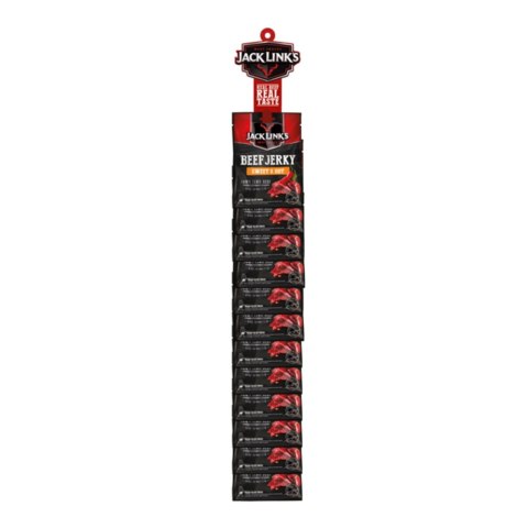 Beef Jerky: Wołowina w kawałkach: suszona i wędzona. Sweet & Hot 25 g (Krawat sprzedażowy)