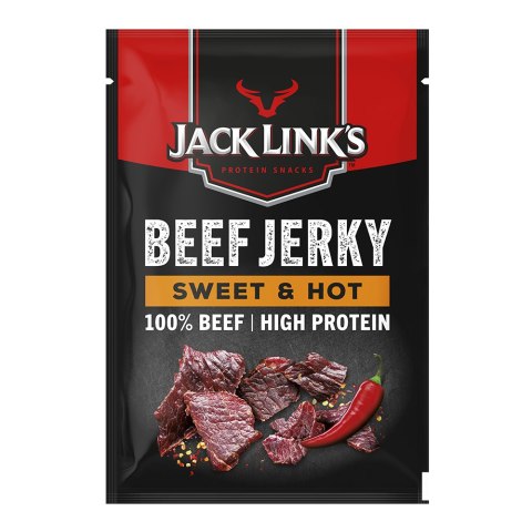 Beef Jerky: Wołowina w kawałkach: suszona i wędzona. Sweet & Hot 60 g Beef Jerky: Wołowina w kawałkach: suszona i wędzona. Sweet & Hot 60 g