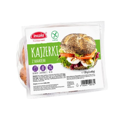 Bułka kajzerka z makiem bezglutenowa 2 x 60 g Bułka kajzerka z makiem bezglutenowa 2 x 60 g