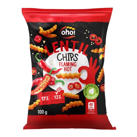 Chipsy z czerwonej soczewicy o smaku flaming hot 100g Chipsy z czerwonej soczewicy o smaku flaming hot 100g