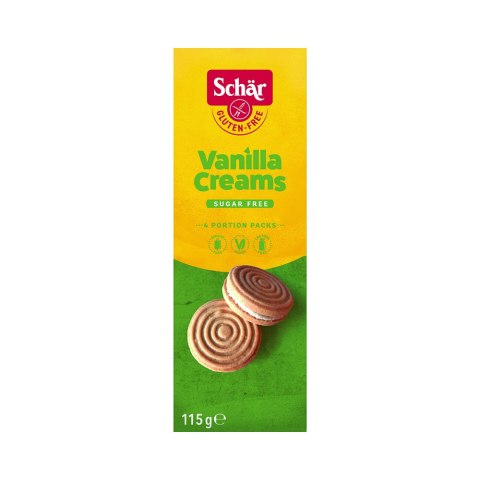 Ciastka z kremowym nadzieniem waniliowym bezglutenowe 115 g Ciastka z kremowym nadzieniem waniliowym bezglutenowe 115 g