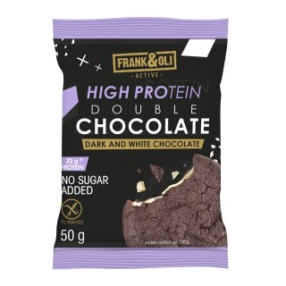 Ciastko proteinowe podwójnie czekoladowe bezglutenowe bez dodatku cukru 50 g