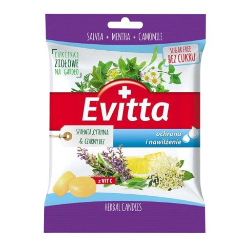 Cukierki ziołowe z wit.C o smaku szałwii,cytryny, cz.bzu 60g Cukierki ziołowe z wit.C o smaku szałwii,cytryny, cz.bzu 60g