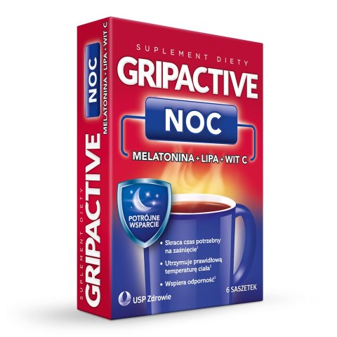 Gripactive Noc melatonina +wit.c +lipa 6 saszetek Gripactive Noc melatonina +wit.c +lipa 6 saszetek