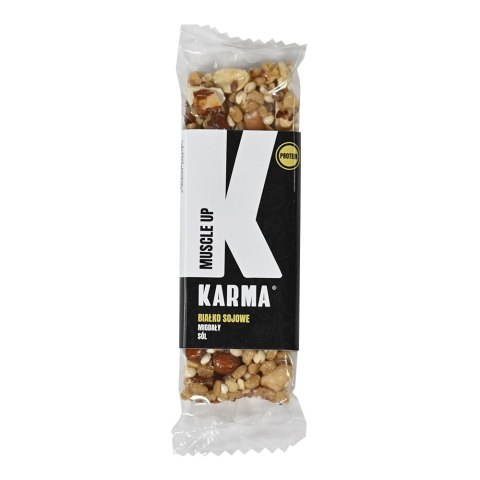 Karma baton MUSCLE UP białko sojowe, migdał, sól morska 40g Karma baton MUSCLE UP białko sojowe, migdał, sól morska 40g