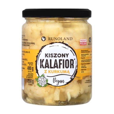 Kiszony kalafior w kurkumą 480 g Kiszony kalafior w kurkumą 480 g