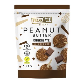 Mini ciasteczka peanut butter czekoladowe bezglutenowe bez dodatku cukru 100 g