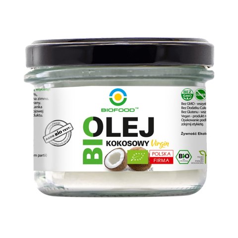 Olej kokosowy nierafinowany Virgin BIO 180 ml Olej kokosowy nierafinowany Virgin BIO 180 ml