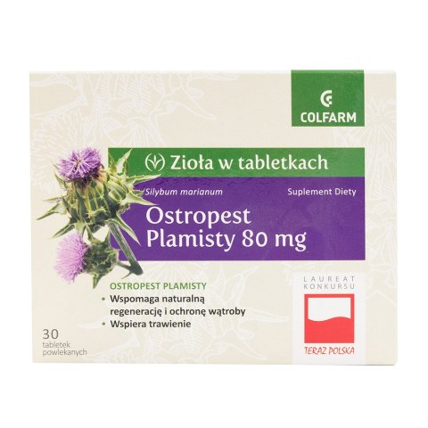 Ostropest plamisty na trawienie 30 tabletek Ostropest plamisty na trawienie 30 tabletek