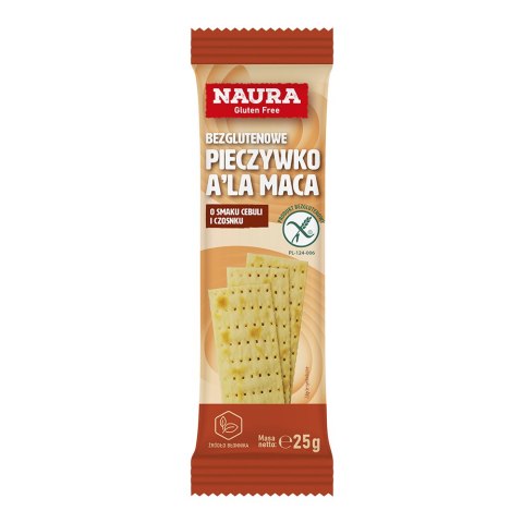 Pieczywko chrupkie z tapioką cebulowo-czosnkowe bez glutenu 25g Pieczywko chrupkie z tapioką cebulowo-czosnkowe bez glutenu 25g