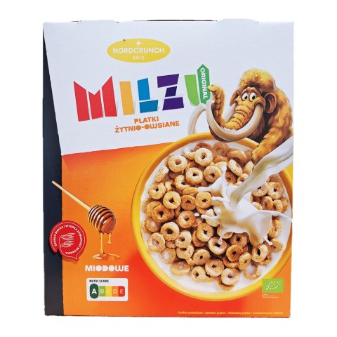 Płatki żytnio-owsiane kółeczka miodowe Umysł BIO 200 g Płatki żytnio-owsiane kółeczka miodowe Umysł BIO 200 g
