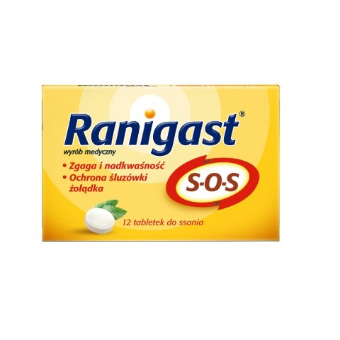 Ranigast SOS do ssania 12 tabletek Ranigast SOS do ssania 12 tabletek
