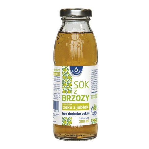 Sok z brzozy z dodatkiem soku z jabłek bez dodatku cukru 300 ml Sok z brzozy z dodatkiem soku z jabłek bez dodatku cukru 300 ml