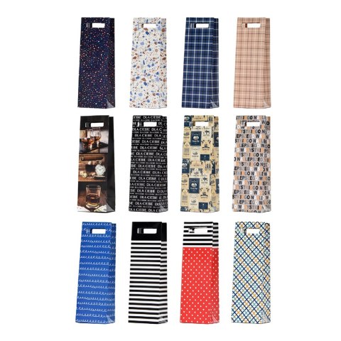 Torebka ozdobna papierowa TS-50 butelka 12,7x33x11,3 cm Torebka ozdobna papierowa TS-50 butelka 12,7x33x11,3 cm