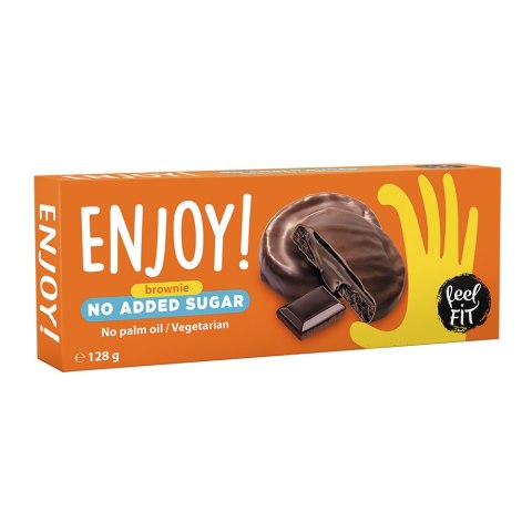 Ciastka kakaowe z kremem o smaku brownie bez cukru 128 g Ciastka kakaowe z kremem o smaku brownie bez cukru 128 g