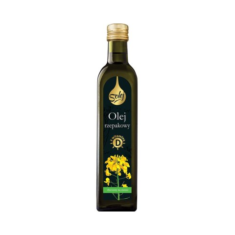 Olej rzepakowy z witaminą D tłoczony na zimno 250 ml Olej rzepakowy z witaminą D tłoczony na zimno 250 ml