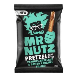 Paluszki solone z nadzieniem z orzeszkami ziemnymi, orzechami laskowymi i karmelem 120 g