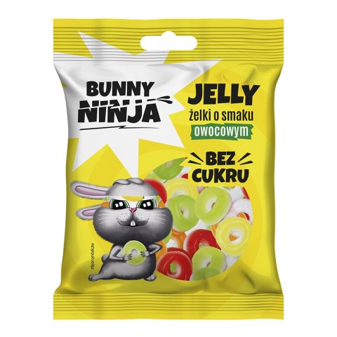 Żelki bez cukru o smaku owocowym w kształcie kółeczek 75g Żelki bez cukru o smaku owocowym w kształcie kółeczek 75g