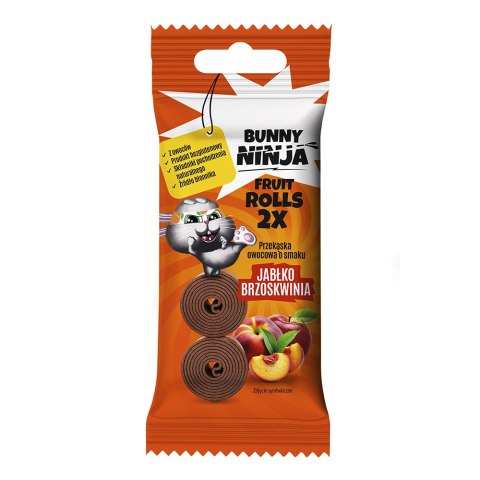 Bunny Ninja Double Roll Przekąska owocowa o smaku jabłko-brzoskwinia 30g