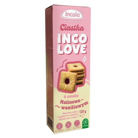 Incolove Bezglutenowe ciastka malina-wanilia 120G