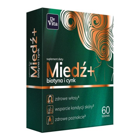 Dr Vita Miedź + biotyna i cynk 60 tab