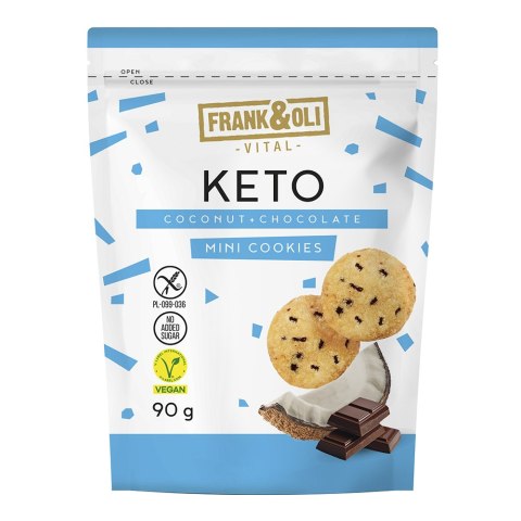 Mini ciasteczka o smaku kokosa i czekolady bezglutenowe bez dodatku cukru 90 g