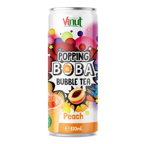 LUZ: Popping Boba Bubble Tea Napój herbaciany z pękającymi kuleczkami i sokiem z brzoskwini 320 ml