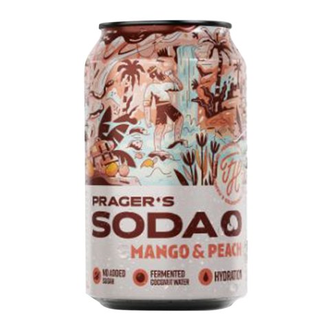 Prager's soda mango & peach 330 ML
