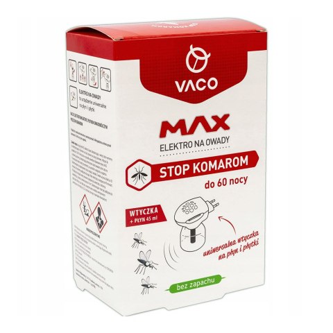 VACO MAX Elektro + płyn na komary 60 nocy 45ml