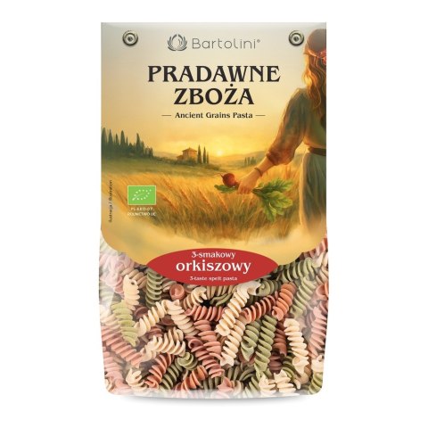 Bartolini Pradawne Zboża makaron orkiszowy 3-smakowy BIO - świderek 250g