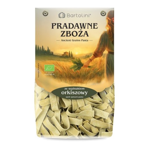 Bartolini Pradawne Zboża makaron orkiszowy ze szpinakiem BIO - wstążka 250g