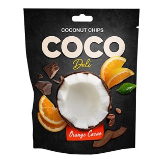 COCO Deli chipsy kokosowe z pomarańczą i kakao 30g