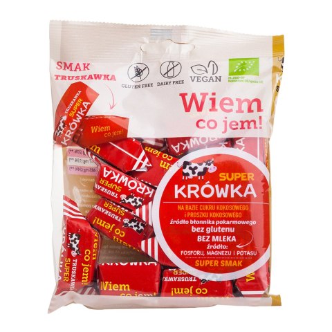 Cukierki krówki smak truskawkowy bez mleka BIO 150 g