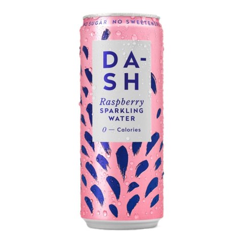 DASH WATER Woda gazowana o smaku maliny, bez dodatku cukru 330ml