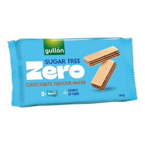 Gullón Wafle z nadzieniem o smaku czekolady, bez cukru 180 g