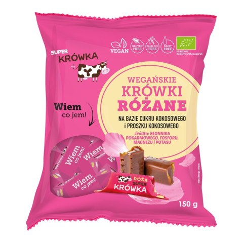 Krówki wegańskie różane bez mleka BIO 150g