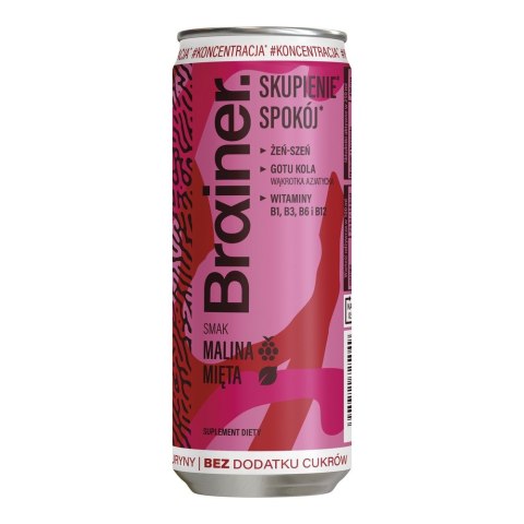 Napój Brain Drink Malina Mięta suplement diety puszka 250ml
