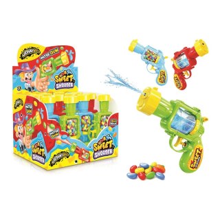 Zabawka pistolet na wodę z owocowymi żelkami fasolkami 25g